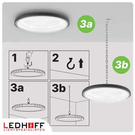 Lampa przemysłowa LED HighBay UFO 150W 3 barwy światła na magazyn halę