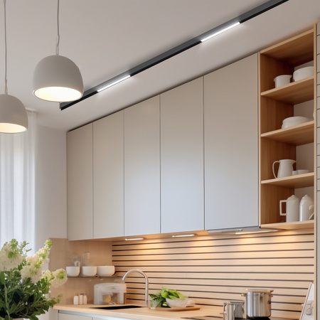 ZESTAW M20 LED 1x Lampa liniowa 18W + 2x lampa punktowa 6W 3 BARWY ŚWIATŁA + szyna magnetyczna 1m