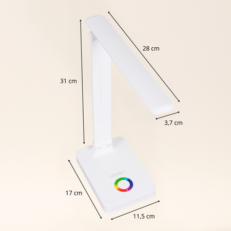 Lampka biurkowa LED biała 5W + światło RGB + USB