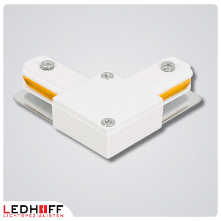 Łącznik kątowy typu "L" do szyn oświetleniowych LED biały szynoprzewodu listwy