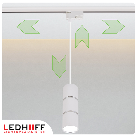 Reflektor szynowy biały srebrny GU10 lampa wisząca 1m na szynoprzewód