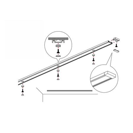 Szyna oświetleniowa LED szynoprzewód magnetyczny 1m CZARNA 100cm listwa