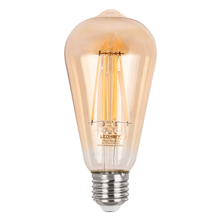 Żarówka LED E27 filamentowa ozdobna 8W mocne ciepłe światło 1070lm 2700K