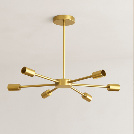 Lampa sufitowa złota metalowa E27 ozdobna 6-punktowa designerska