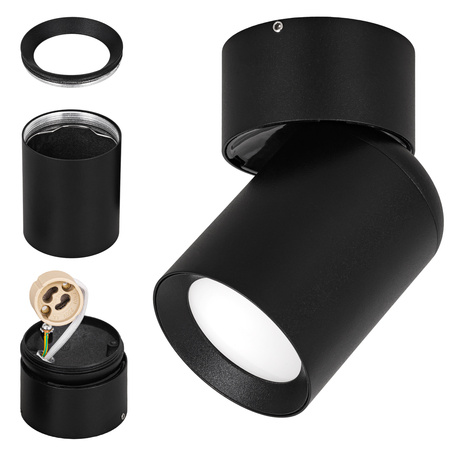 Kinkiet sufitowy pojedynczy Spot GU10 czarny