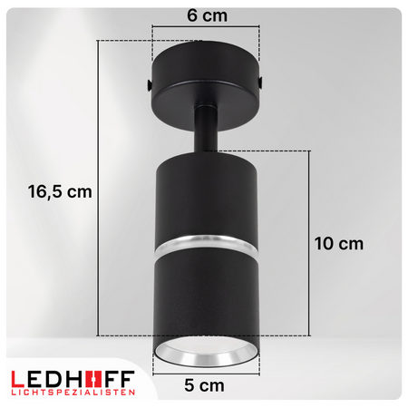 Kinkiet sufitowy pojedynczy SPOT GU10 czarny srebrny