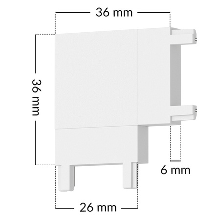 Łącznik kątowy do szynoprzewodu oświetlenia magnetycznego typu L BIAŁY