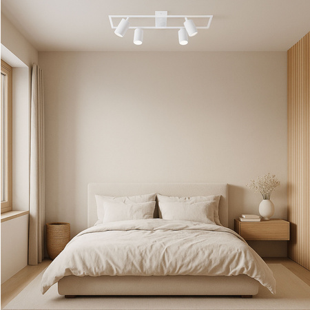 Kinkiet sufitowy Lampa 4x GU10 SPOT biały duży prostokąt QUADRO