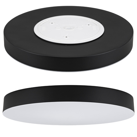 Plafon sufitowy LED okrągły czarny 3 barwy światła 3 poziomy jasności 50cm IP54