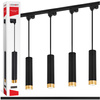 Oświetlenie szynowe czarny złoty 4x lampa wisząca 150cm GU10 szyna 1m