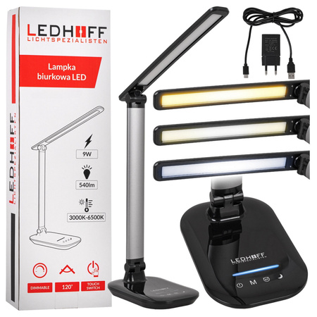Lampka biurkowa LED czarna 9W