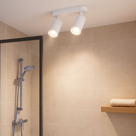 Kinkiet sufitowy podwójny SPOT 2xGU10 biały wodoodporny