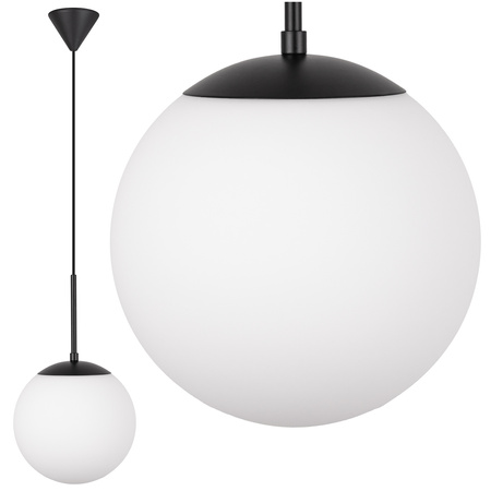 Lampa wisząca kula biała czarna E27 do salonu sypialni NOWOCZESNA