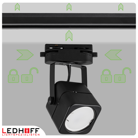 Oświetlenie szynowe czarne reflektor GU10 x4 szyna 2m