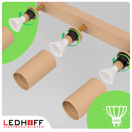 Lampa sufitowa Kinkiet poczwórny GU10 beżowy kaszmirowy LUMIO