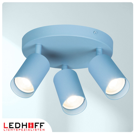 Lampa sufitowa do pokoju dziecka Kinkiet potrójny GU10 niebieski LUMIO