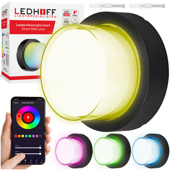 Lampa elewacyjna LED zewnętrzna Kinkiet ścienny okrągły SMART RGB 10W