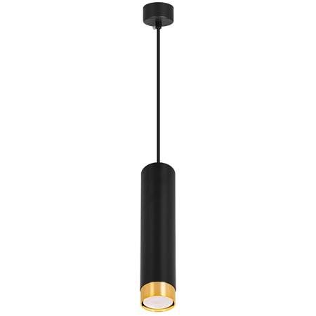 Lampa sufitowa wisząca na kablu Tuba LED GU10 czarna złota