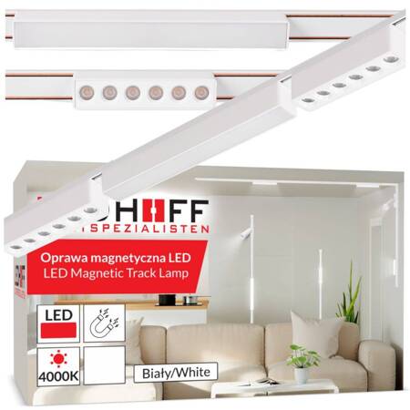 Oświetlenie szynowe magnetyczne ZESTAW listwa 1m + 3x lampa liniowa LED